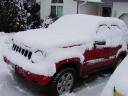 Angie's jeep... all cold and frosty and stuffs
